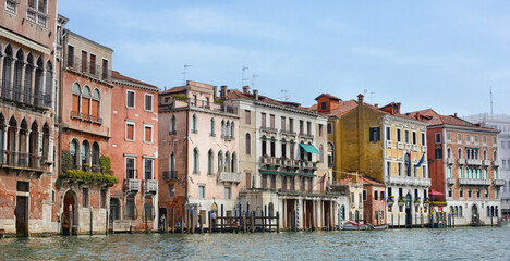 Grand Canal, vintage buildings, water transport. Canal Grande is one of the major water-traffic...
