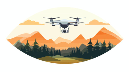 Fototapeta na wymiar A sleek and modern drone hovering in mid-air captur