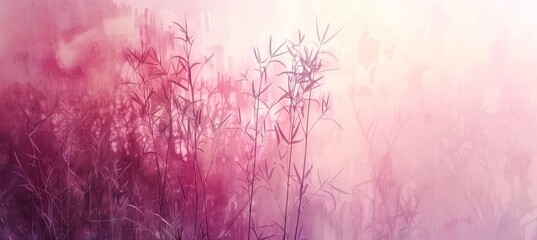 Soft watercolor thuja branches background in translucent hues for artistic designs