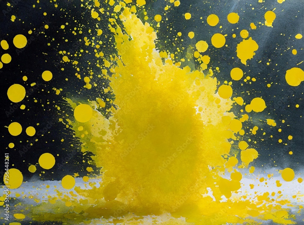 Wall mural Yellow paint splash wallpaper