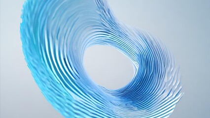 Abstract digital wave. Blue circular shape on the background. Futuristic point wave. Big data. 3D rendering