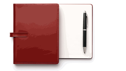 A sophisticated leather notebook cover with a pen 