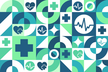 Happy Doctor's Day. Seamless geometric pattern. Template for background, banner, card, poster. Vector EPS10 illustration.