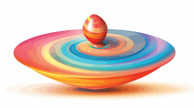 A spinning top with vibrant colors creating a mesmerize