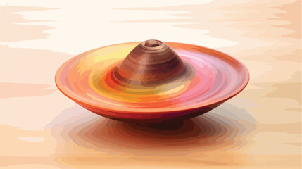 Fototapeta na wymiar A spinning top with vibrant colors creating a mesmerize