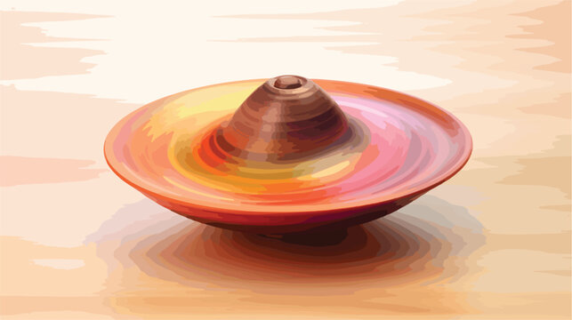 A spinning top with vibrant colors creating a mesmerize