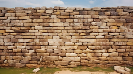 stacked stone wall