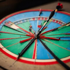 Obraz premium darts in the target