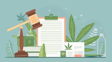 Graphic representation of the legalization process, including laws and documents related to medical marijuana. Cannabis Research and Data Analysis