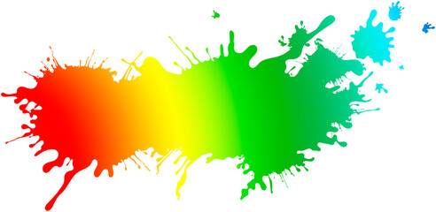 kleckse farben abstrakt freigestellt kreativ regenbogen bewegung vielfältig bunt spritzer - 756452072