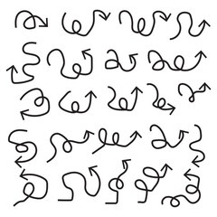 Hand drawn ink pen arrows vector set. Curved arrows set for business plan, presentation and education, website. 11:11