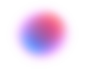 Blur gradient circle glowing light on transparent background 