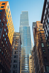 Fototapeta na wymiar A skyscraper in a city