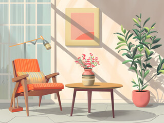 Moderne Möbel: Illustration einer stilvollen Einrichtung