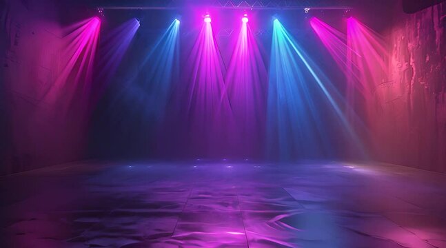 beautiful concert stage studio with purple colored light