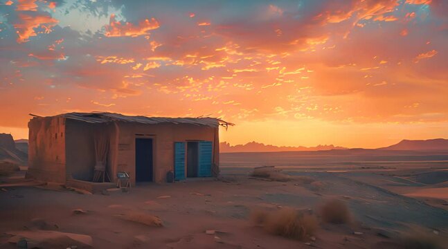 Gorgeous panorama scenic of the strong sunrise with silver lining and cloud on the orange sky