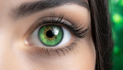 Obraz premium Closeup of green eye representing the gift and beauty of sight