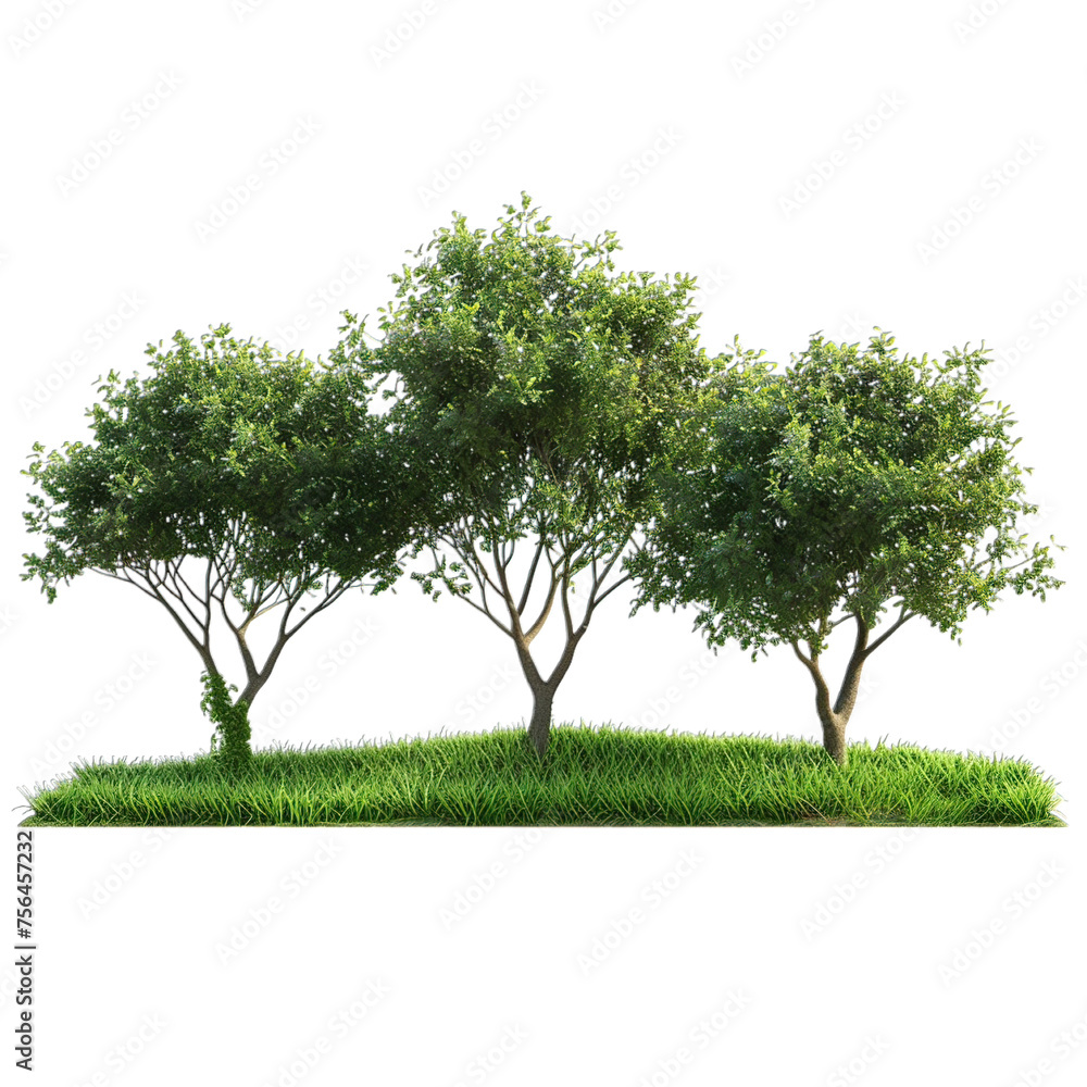 Wall mural tree isolated on white