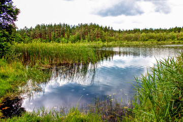 Lake, boat, water, landscape, summer