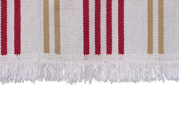 Small carpet of rough textile