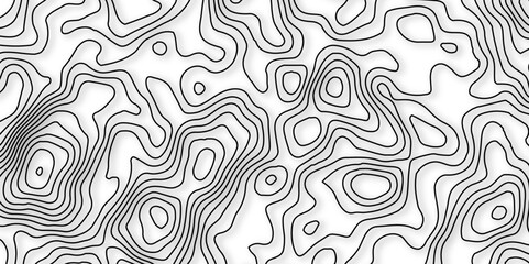 topographic line contour map background,Modern design with White background with topographic wavy pattern design.Dense lines, Background of the topographic map,paper texture Imitation of a geographica
