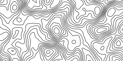 topographic line contour map background,Modern design with White background with topographic wavy pattern design.Dense lines, Background of the topographic map,paper texture Imitation of a geographica - obrazy, fototapety, plakaty