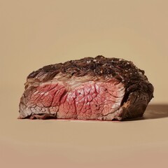 Juicy Steak on Brown Background