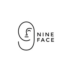 nine face logo design graphic vector