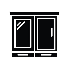 wardrobe icon vector template design flat and simple