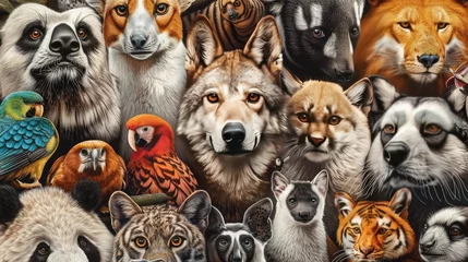 Foto op Plexiglas "Animal Kingdom: A Close-Up Illustration Collection" © Famahobi