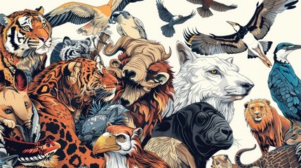 "Animal Kingdom: A Close-Up Illustration Collection"