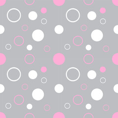 seamless pattern with circles on gray background 