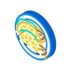 fish taco sea cuisine isometric icon vector. fish taco sea cuisine sign. isolated symbol illustration