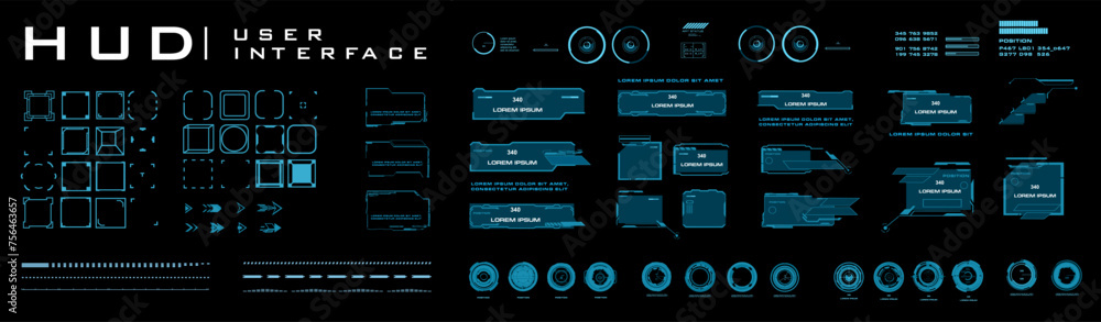 Wall mural interface, game menu, techno, hi tech, graph, web, menu, space, elements, circle, frame, template, control, interactive, concept, screen, cyberspace, ui, dashboard, tech, system, game, virtual, hologr