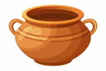 clay pot isolated illustration on white background