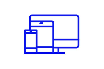 Isolated phone, tablet and monitor illustration in line style design. Vector illustration.	