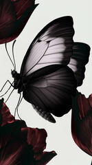 Black and burgundy butterfly