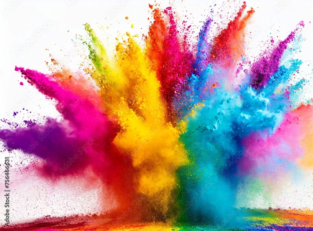 Poster Multicolored paint splash. Rainbow colors. Illustration, design.