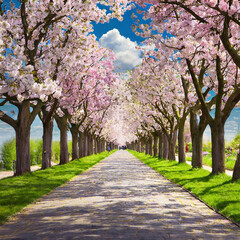 봄이오는 벚꽃 길 풍경