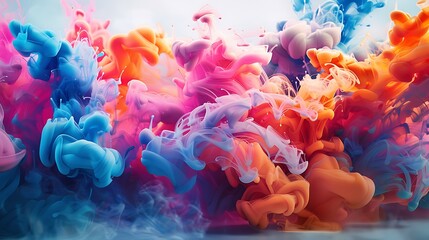 Obraz na płótnie Canvas background illustration of a colored floating liquid in the trend colors pink, orange, blue and violet