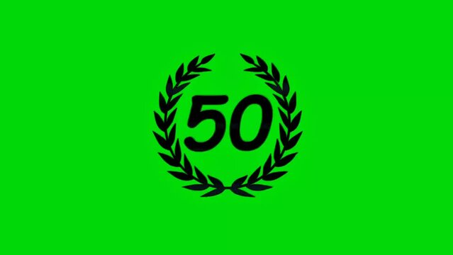 50 yaer happy birthday animation Green screen video