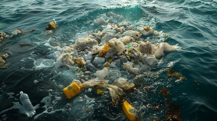 Garbage pollution of the ocean - obrazy, fototapety, plakaty