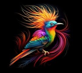 Fototapeta premium Bird of paradise. Colorful tropical bird