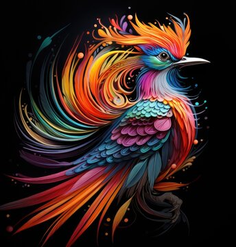 Bird of paradise. Colorful tropical bird