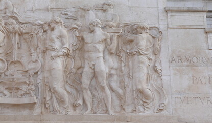 Relief Detail at the Vittoriano War Memorial in Rome, Italy