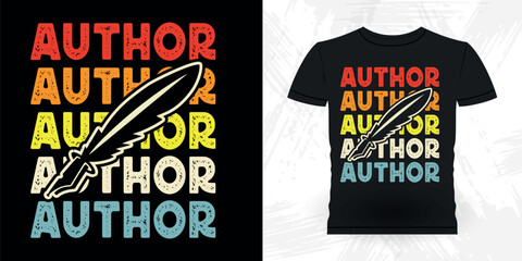 Funny Book Writer Retro Vintage Published Book Author T-shirt Design