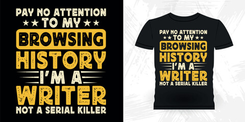 Funny Book Writer Retro Vintage Published Book Author T-shirt Design