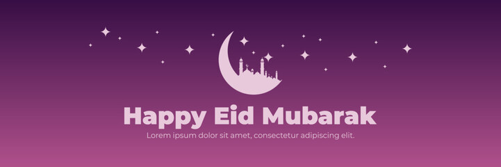 muslim religion islamic happy eid mubarak holy ramadan wallpaper vector design illustration good for web banner, ads banner, booklet, wallpaper, background template, and advertising