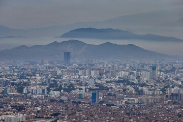 Fototapeta na wymiar view of Lima bay from top of El Morro Solar. Chorrillos Peru