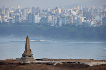 view of Lima bay from top of El Morro Solar.
Chorrillos Peru